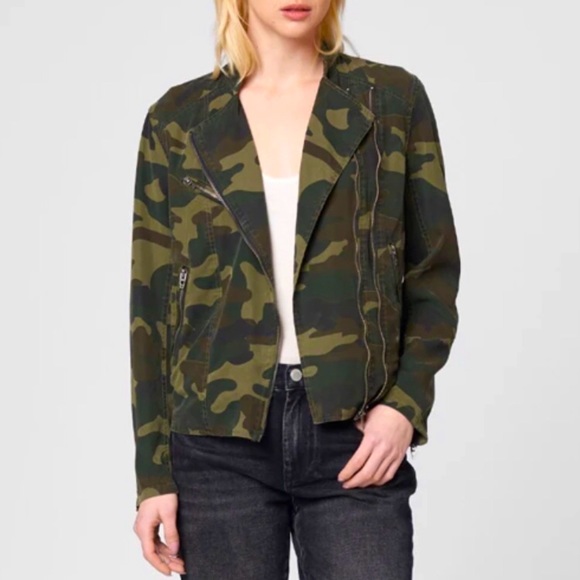 Blank NYC Jackets & Blazers - Blank NYC On Duty Camo Print Moto Utility Jacket